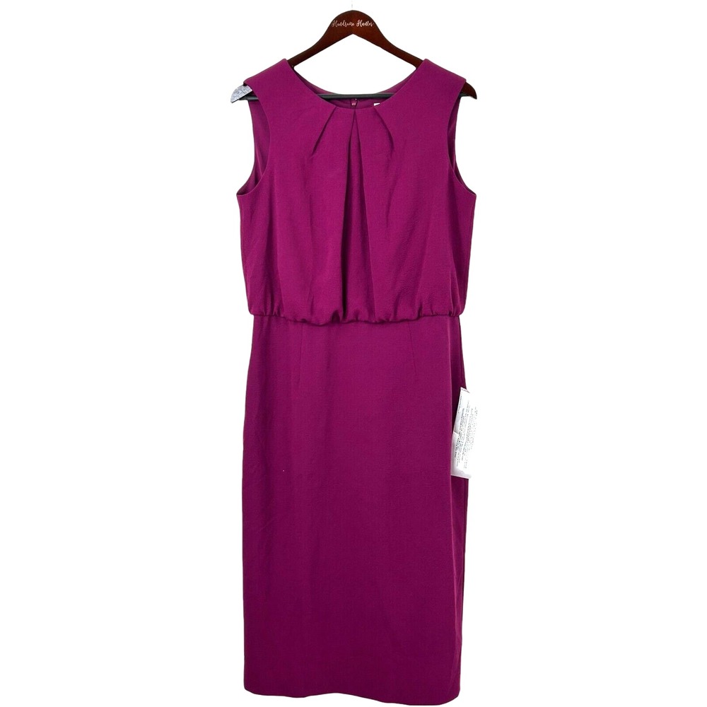 New Dress The Population Amada Women Sz XXL Sheath Dress Dark Magenta Blouson H2